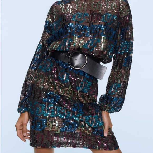 Zara Sequin Dress w/out belt - Picture 3 of 6